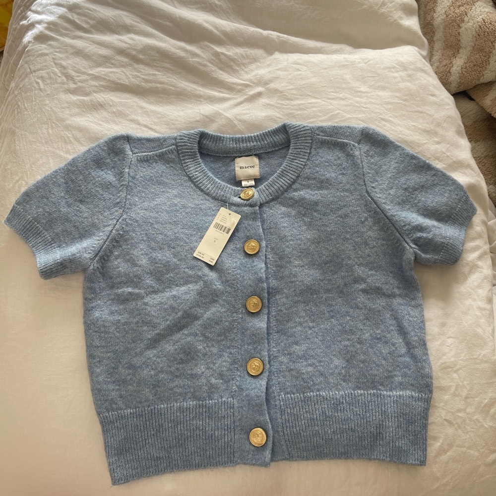 Maeve Cropped Button-Up Cardigan